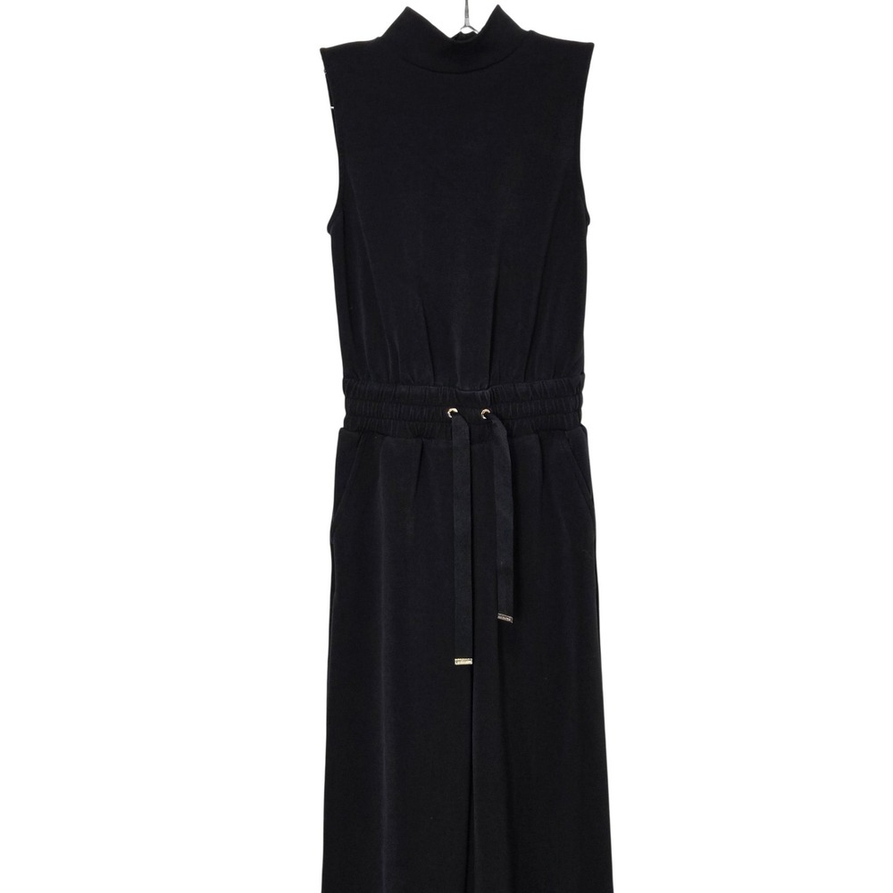 Lilly Pulitzer Jumpsuit Womens XXS Black Mock Neck Sleeveless Jersey Pockets